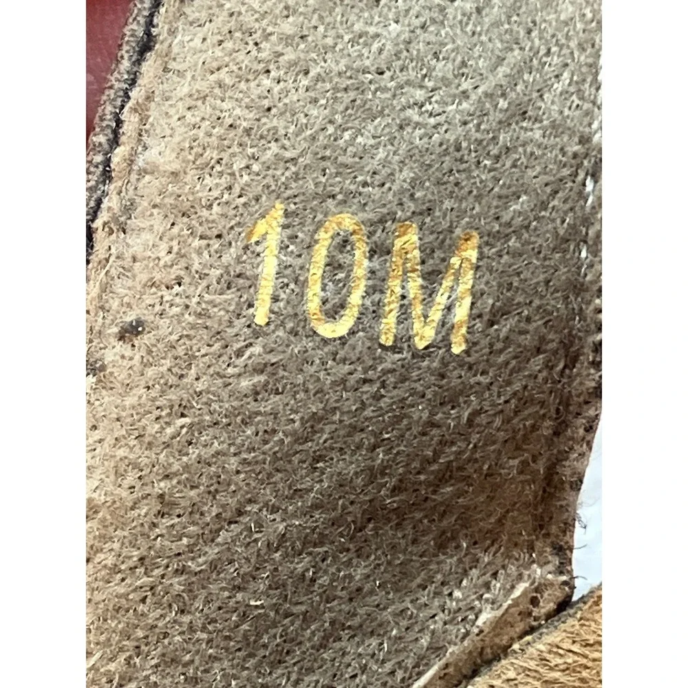 Maurices Cami Comfort Wedge Sandals Taupe Brown Puffy Strap Slingback 10M